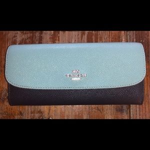 Slim Envelope Dual Color leather Coach Wallet
